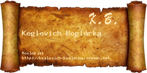 Keglevich Boglárka névjegykártya